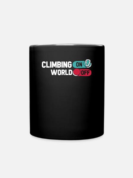 Klettern Kletterer Climbing On World Off - Tasse einfarbig - Schwarz