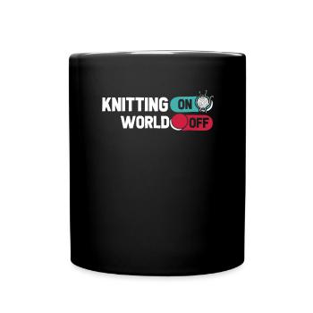 Tricot frappé sur World Off - Mug uni - noir - Devant