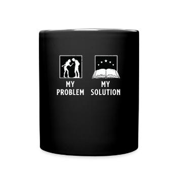 Reader My Problem My Solution Pictogram Dad Mom - Full Colour Mug - black - Front