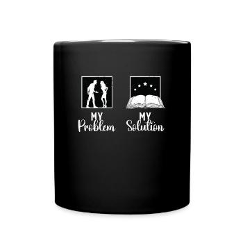Reader My Problem My Solution Pictogram Mom Dad - Full Colour Mug - black - Front