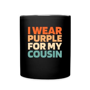 Alzheimer Je porte du violet pour mon cousin Alzheimer - Mug uni - noir - Devant