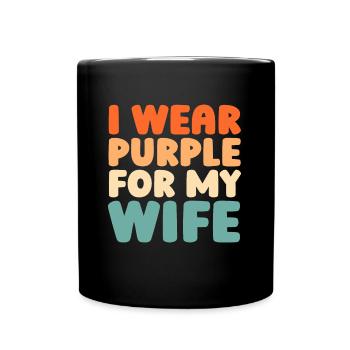 Alzheimer Je porte du violet pour ma femme Alzheimers - Mug uni - noir - Devant