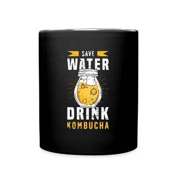 Kombucha Save Water Drink Manchurian Mushroom - Tasse einfarbig - Schwarz - Vorne
