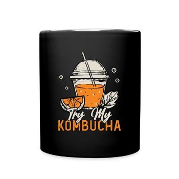 Kombucha Try My Kombucha Brewing Fermented Drinks - Full Colour Mug - black - Front