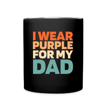 Alzheimer Je porte du violet pour mon père Alzheimer - Mug uni - noir - Devant