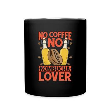 Kombucha Lover No Coffee Tea Mushroom Coffee Lover - Full Colour Mug - black - Front