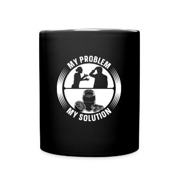 Kombucha Lover My Problem My Pictogram Dad Mom - Full Colour Mug - black - Front