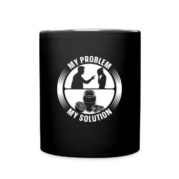 Kombucha Lover My Problem My Pictogram Mom Dad - Full Colour Mug - black - Front