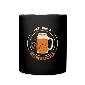 Kombucha Make Mine A Kombucha Brewing Tea Mushroom - Full Colour Mug - black - Front