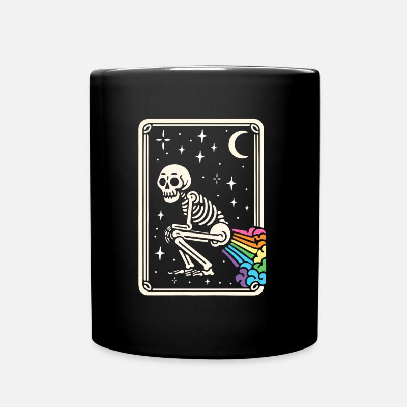Tarotkarte Skelett Furzen Regenbogen LGBT - Tasse einfarbig - Schwarz