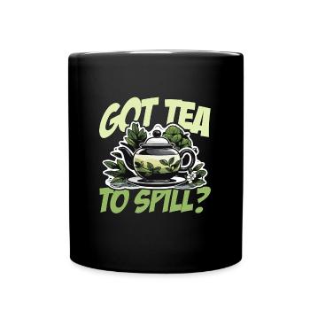 Hot Tea Got Tea To Spill Chamomile Hot Drink Lover - Full Colour Mug - black - Front