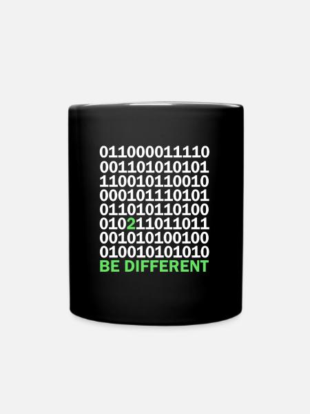 Binärcode Be Different - Tasse einfarbig - Schwarz
