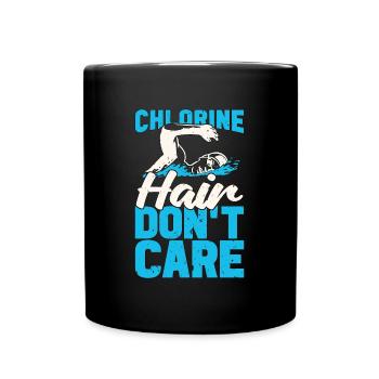 Swimmer Chlorine Hair Don’t Care Diving Triathlon - Mug uni - noir - Devant