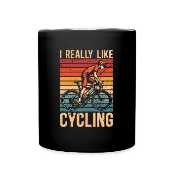 Cyclist I Really Like Cycling Retro Loves Cycling - Tasse einfarbig - Schwarz - Vorne
