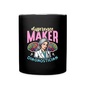 School Psych Difference Maker School Counselor - Full Colour Mug - black - Front