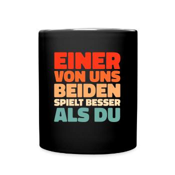 Schwarzer Humor Sport - Tasse einfarbig - Schwarz - Vorne