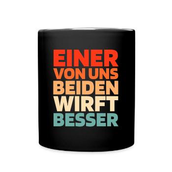 Schwarzer Humor Sport - Tasse einfarbig - Schwarz - Vorne
