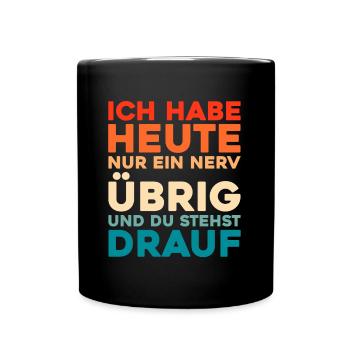 Schwarzer Humor - Tasse einfarbig - Schwarz - Vorne