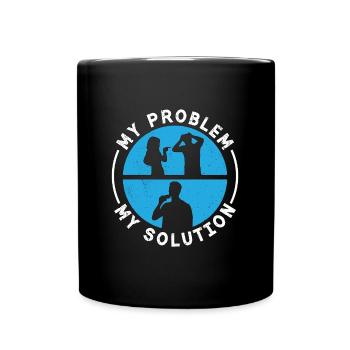 Hot Tea Lover My Problem My Pictogram Dad Mom - Full Colour Mug - black - Front