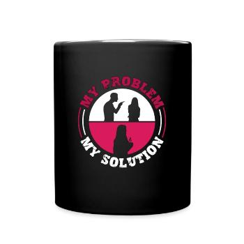 Hot Tea Lover My Problem My Solution Pictogram Mom - Full Colour Mug - black - Front