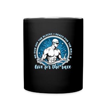 Nageur Nous plongeons hors du bloc Nageurs de sports nautiques - Mug uni - noir - Devant