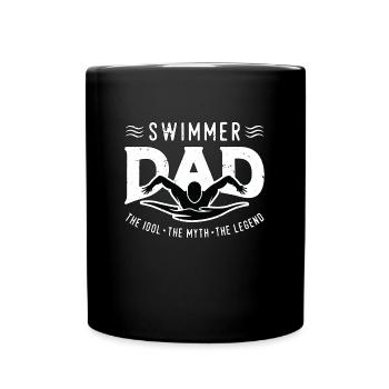Nageur Papa L’idole Le mythe L’entraîneur de natation - Mug uni - noir - Devant