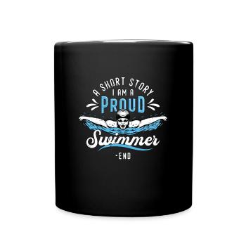 Swimmer A Short Story I Am A Proud Swimming Coach - Full Colour Mug - black - Front