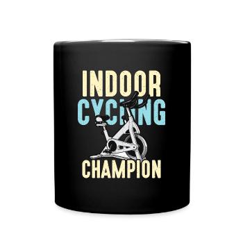 Cycliste champion de cyclisme en salle aime le vélo de course - Mug uni - noir - Devant