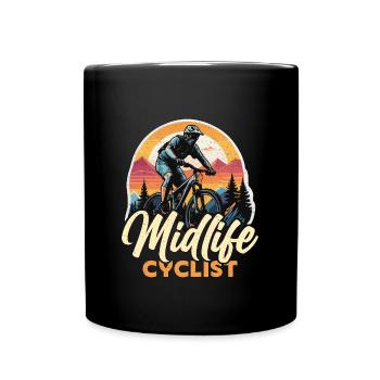 Midlife Cyclist Bike Racer Mountain Biking Cyclist - Full Colour Mug - black - Front