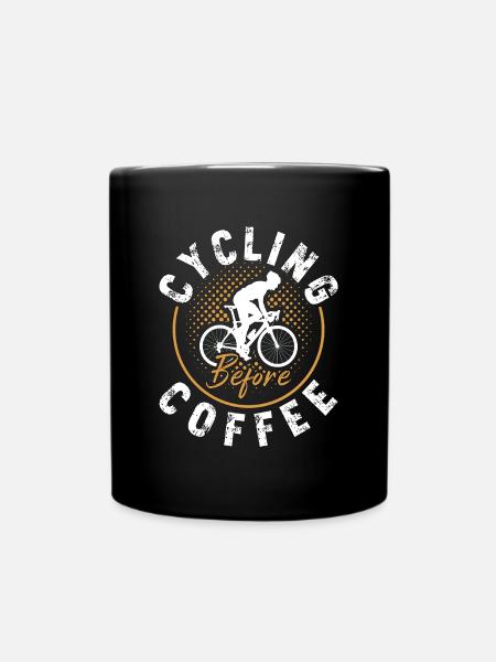 Cycling Before Coffee Mountain Biking Coffee Lover - Tasse einfarbig - Schwarz