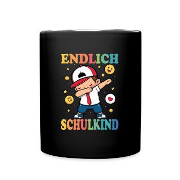 Finally schoolchild, start of school, school enrollment - Full Colour Mug - black - Front