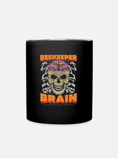 Beekeeper Beekeeper Skull Beekeeper Brain - Full Colour Mug - black