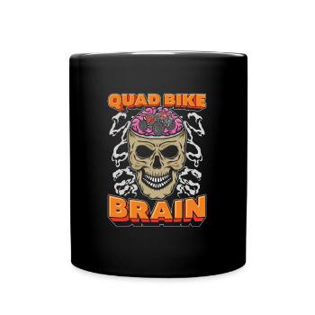 Quad Bike Schädel Quad Bike Brain - Tasse einfarbig - Schwarz - Vorne