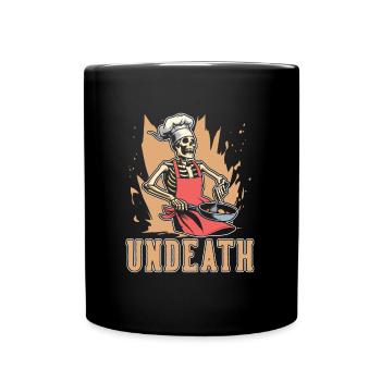 Chef Cooking Skeleton Undeath - Full Colour Mug - black - Front