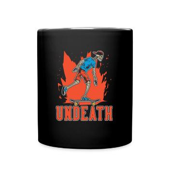 Skateboard Skater Skeleton Undeath - Full Colour Mug - black - Front