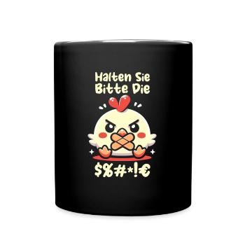 chicken hen please keep your mouth shut - Full Colour Mug - black - Front