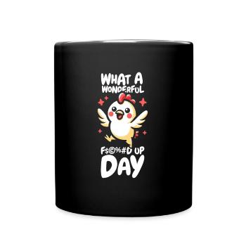 Poule Poulet Drôle Jour Foutu En Sac - Mug uni - noir - Devant
