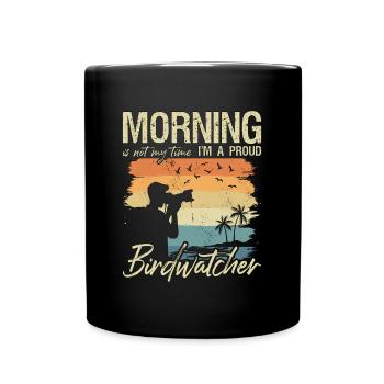Ornithologue ornithologique : Morning Is Not My Time - Mug uni - noir - Devant