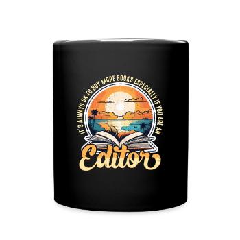 Book Editor It's Always Ok To Buy More Literature - Tasse einfarbig - Schwarz - Vorne