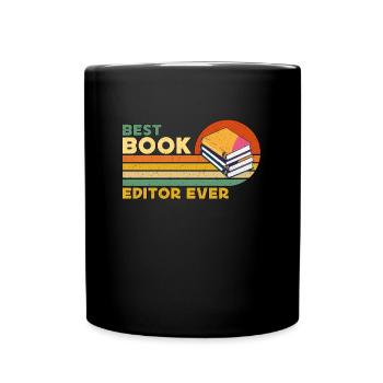 Best Book Editor Ever Retro Journalist Book Editor - Tasse einfarbig - Schwarz - Vorne