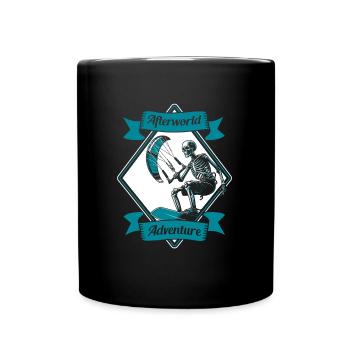 Kitesurfer Kitesurfen Kiten Kitesurfing Skelett - Tasse einfarbig - Schwarz - Vorne