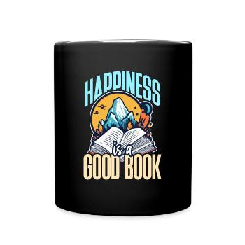Literature Teacher Happiness Is A Good Book Reader - Tasse einfarbig - Schwarz - Vorne