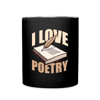 amateur de poésie j’aime poésie écriture lecteur livresque - Mug uni - noir - Devant