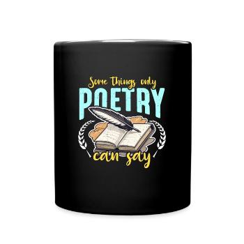 Amateur de poésie Certaines choses Seule la poésie peut rat de bibliothèque - Mug uni - noir - Devant