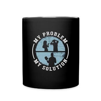 Book Editor My Problem My Solution Pictogram Dad - Tasse einfarbig - Schwarz - Vorne