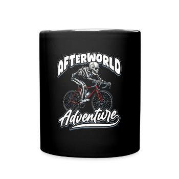 Road Bike Cycling Cyclist Skeleton - Full Colour Mug - black - Front
