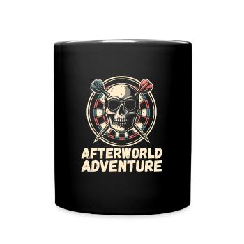 Dart Dartspieler Schädel Afterworld Adventure - Tasse einfarbig - Schwarz - Vorne