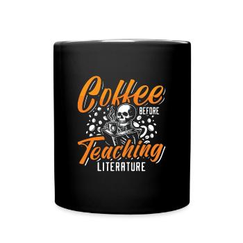 Professeur de littérature Café Rat de bibliothèque Amateur de café - Mug uni - noir - Devant