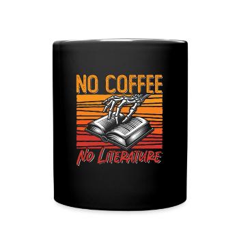 Professeur de littérature Pas de café Rat de bibliothèque Amateur de café - Mug uni - noir - Devant