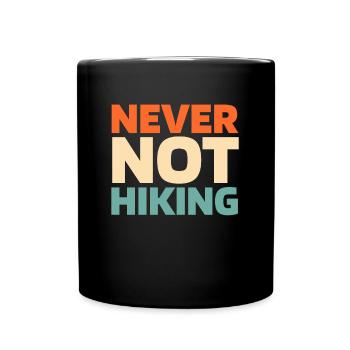 Wandern Wanderer - Tasse einfarbig - Schwarz - Vorne